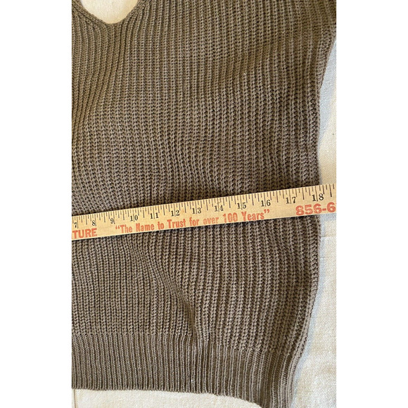 Love Tree Twist Knot Sweater Womens Medium M Brown Knit V Neck Pullover Sweater - Picture 8 of 12